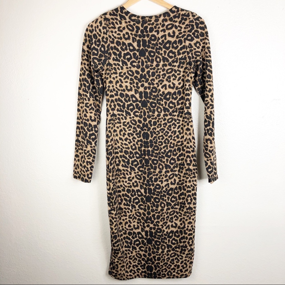 🌿 PrettyLittleThing Long Sleeve Leopard Dress - Picture 6 of 8